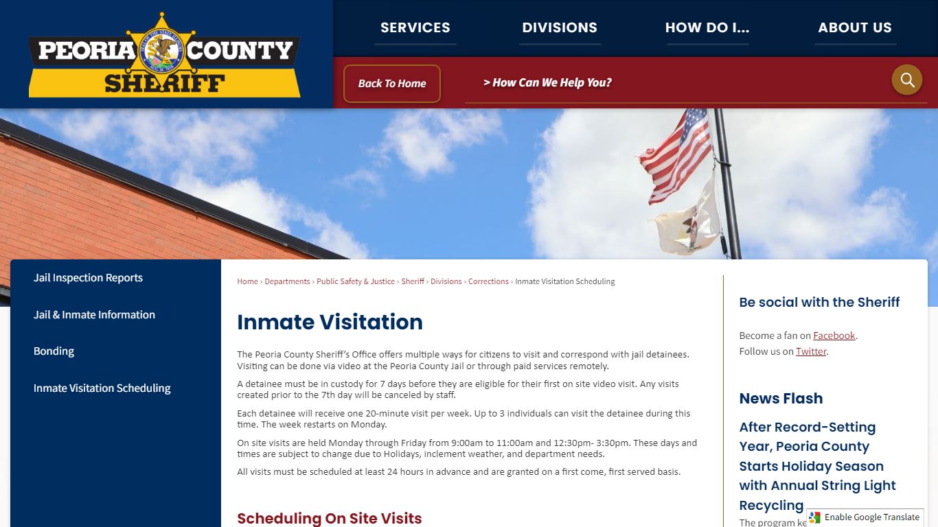 Inmate Visitation | Peoria County, IL