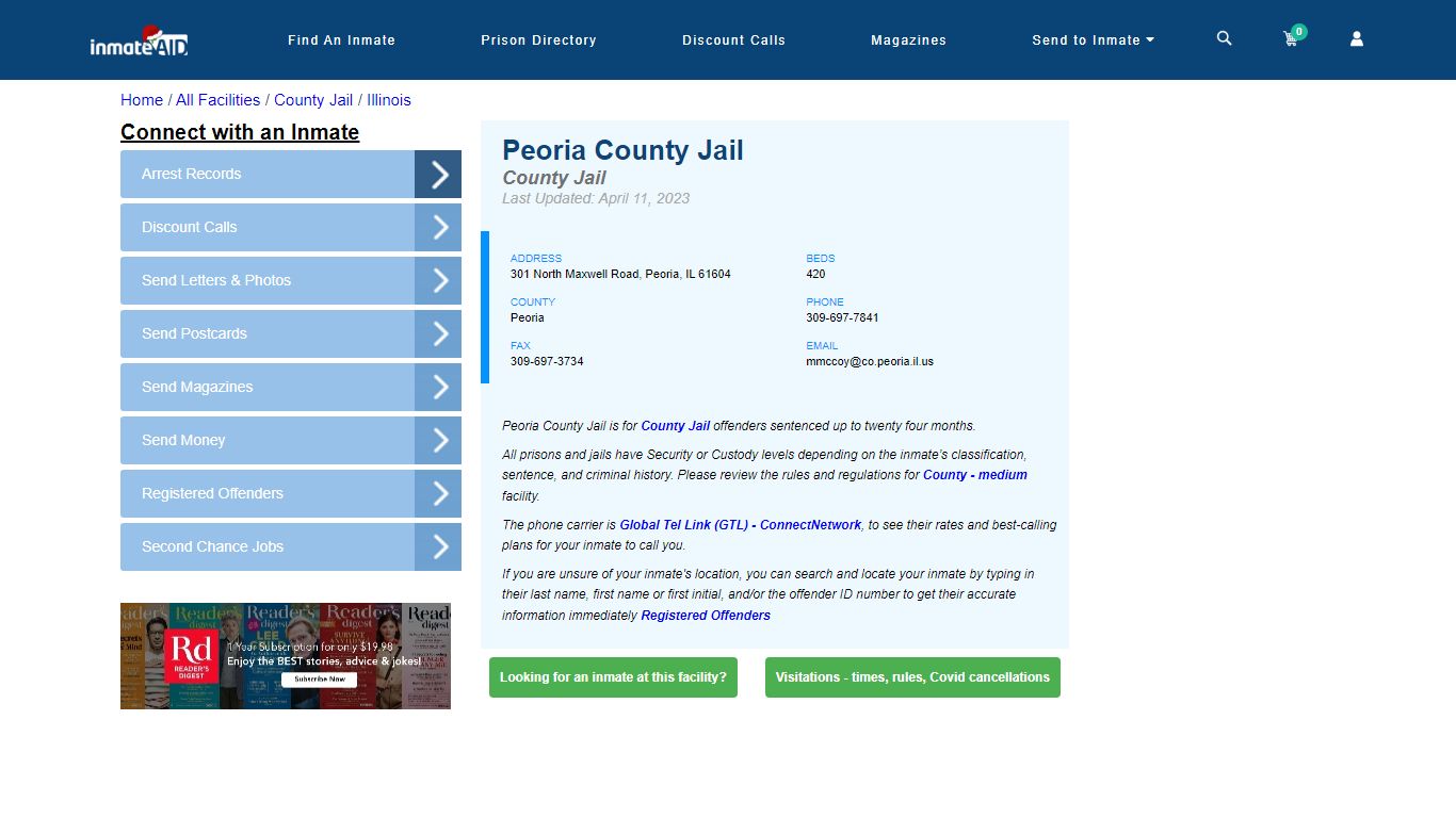 Peoria County Jail - Inmate Locator - Peoria, IL
